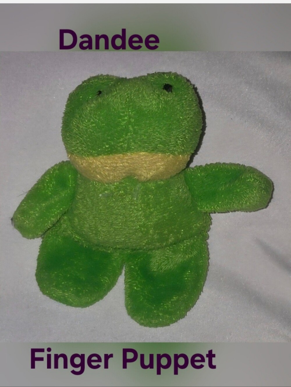 Cute Green Frog Plush Dan Dee Dandee Green Finger Puppet Toy Plushie Soft